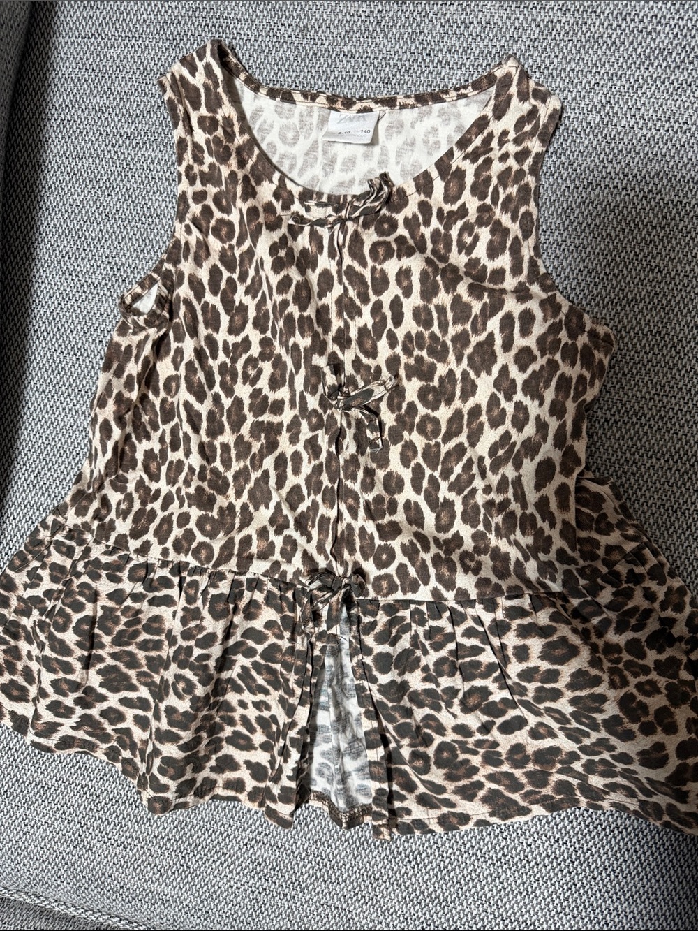 ZARA LEOPARD PEPLUM TOP - GRLS SZ 9/10